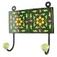 Forest Green Floral Ceramic Tile wall Hook